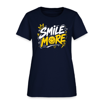 Smile More - Graffiti Women's T-Shirt - navy