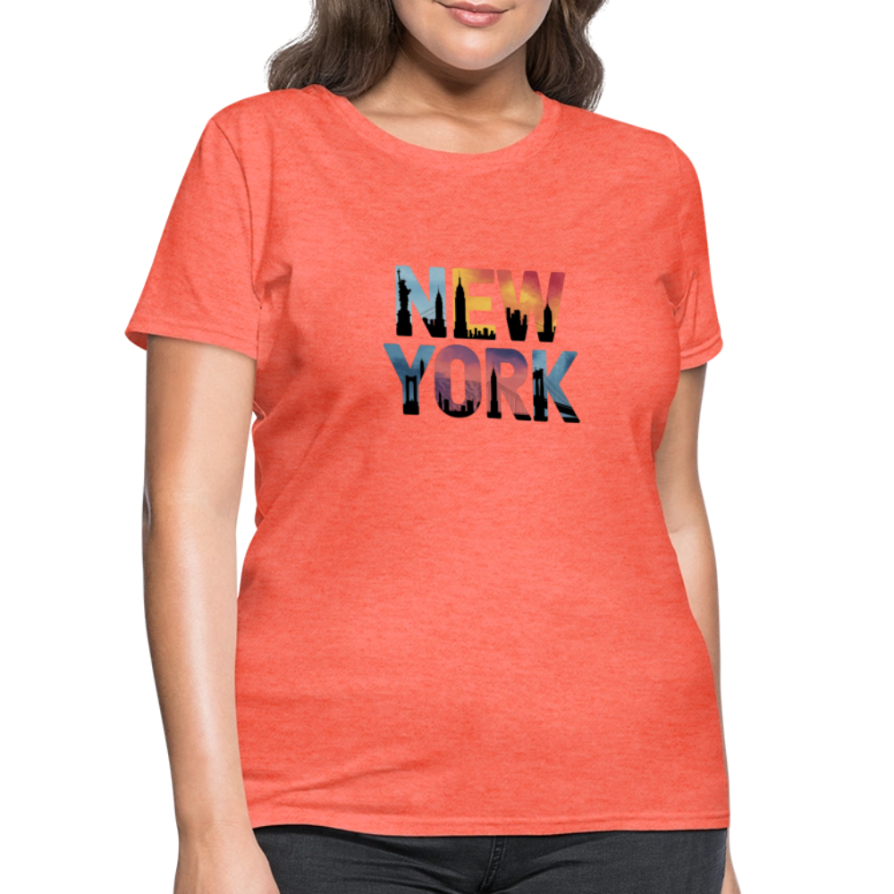 New York Color background - Women's T-Shirt - heather coral