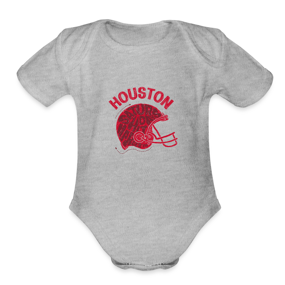 Houston Football -  Short Sleeve Baby Bodysuit - heather grey