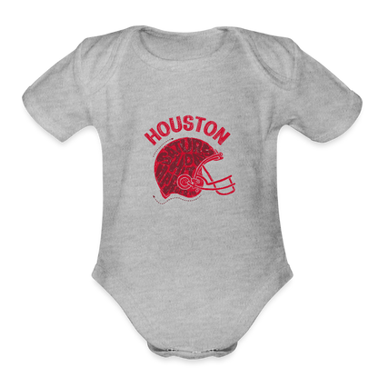 Houston Football -  Short Sleeve Baby Bodysuit - heather grey