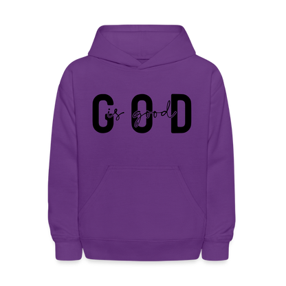 God is Good - kids hoodie - purple