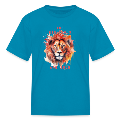 Bold Lion - Kids T-Shirt - turquoise