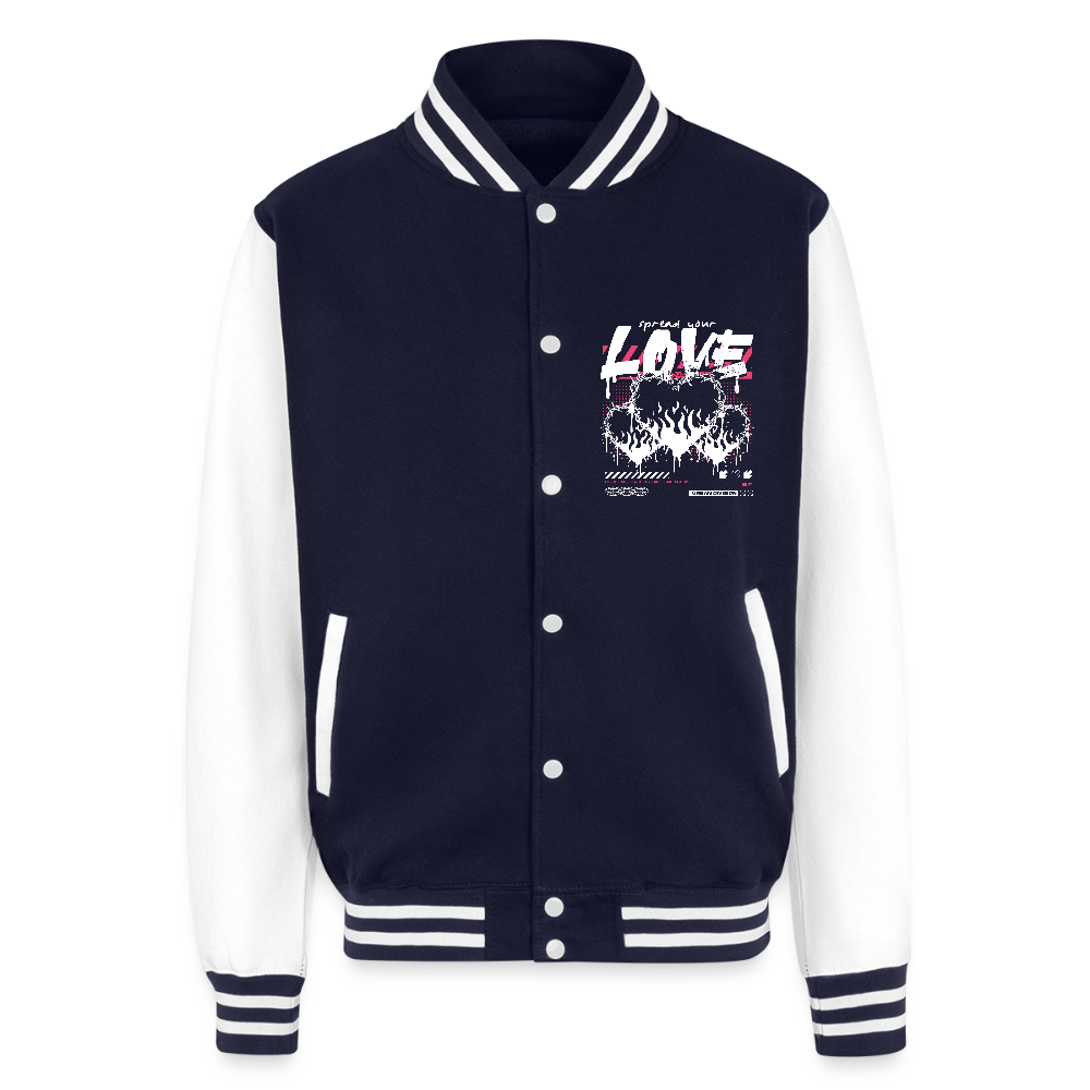 Heart of Fire - Letterman Jacket - navy/white