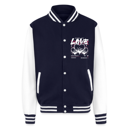Heart of Fire - Letterman Jacket - navy/white