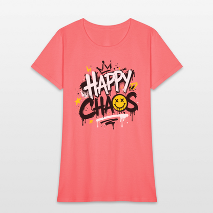 Happy Chaos - Graffiti Women's T-Shirt - coral