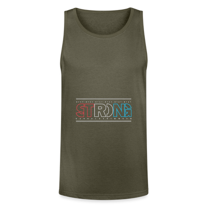 Stay Strong - Men's Tri-Blend Organic Tank - heather olive