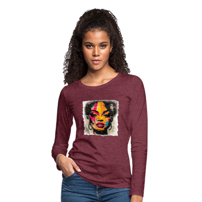 Pop Culture Women-2- Long Sleeve T-Shirt - heather burgundy