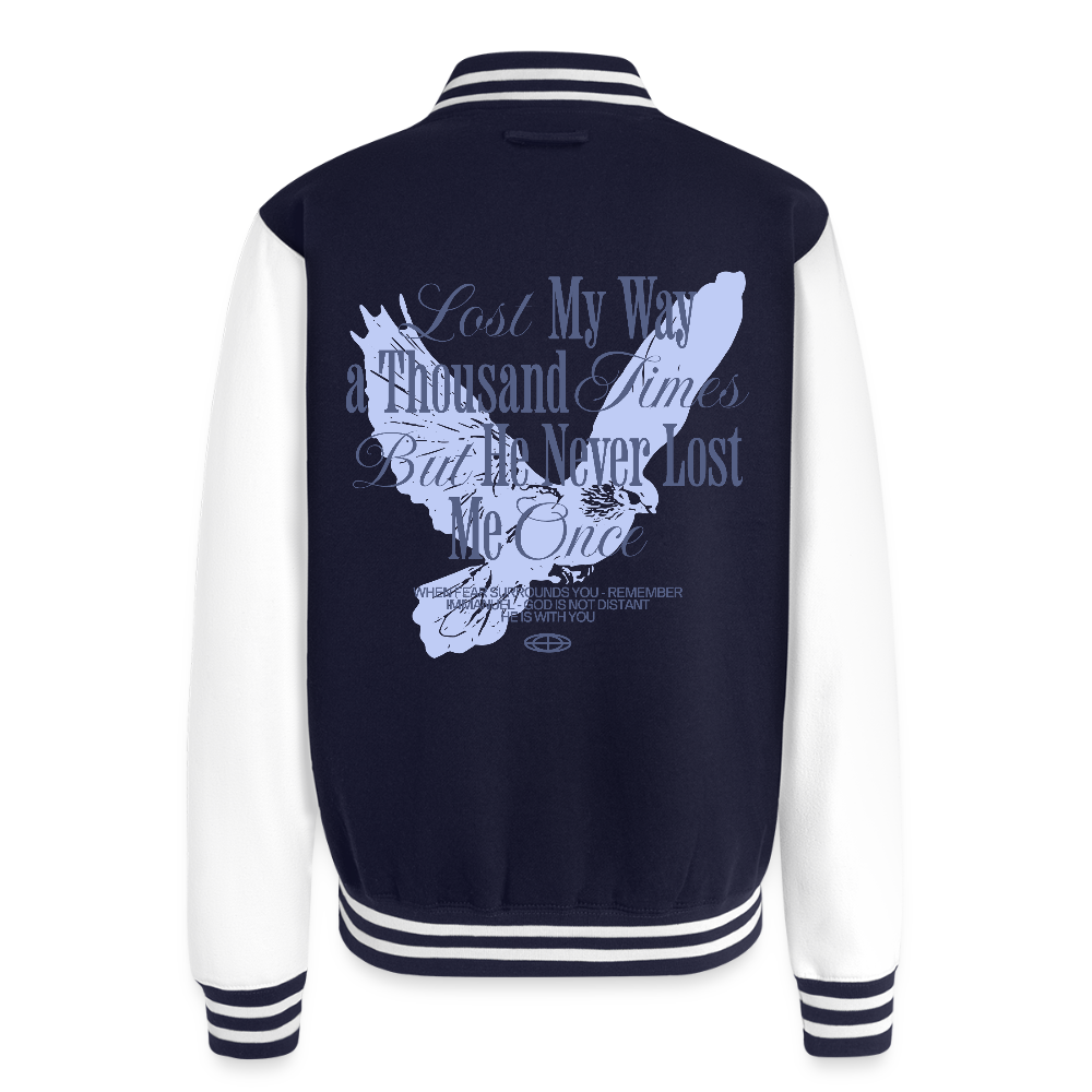 God is with Us - Letterman Jacket - navy/white