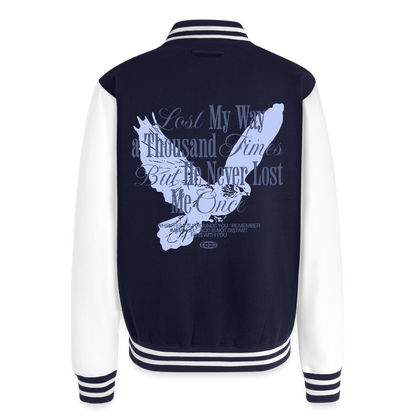 God is with Us - Letterman Jacket - navy/white