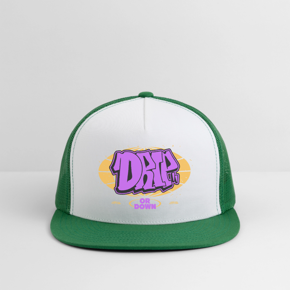 Drip - Graffiti Trucker Hat - white/kelly green