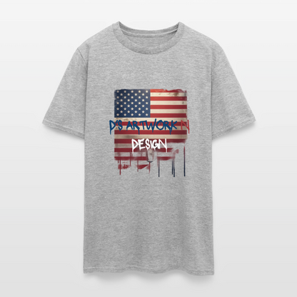 USA Drip Flag - Men's T-Shirt - heather gray