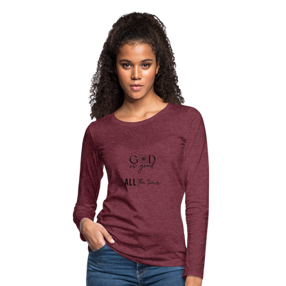 God is Good - Women's  Long Sleeve T-Shirt - heather burgundy