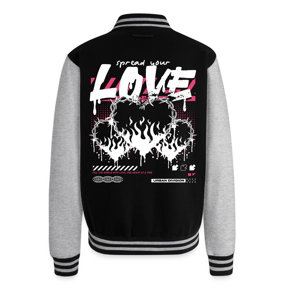 Heart of Fire - Letterman Jacket - black/heather grey