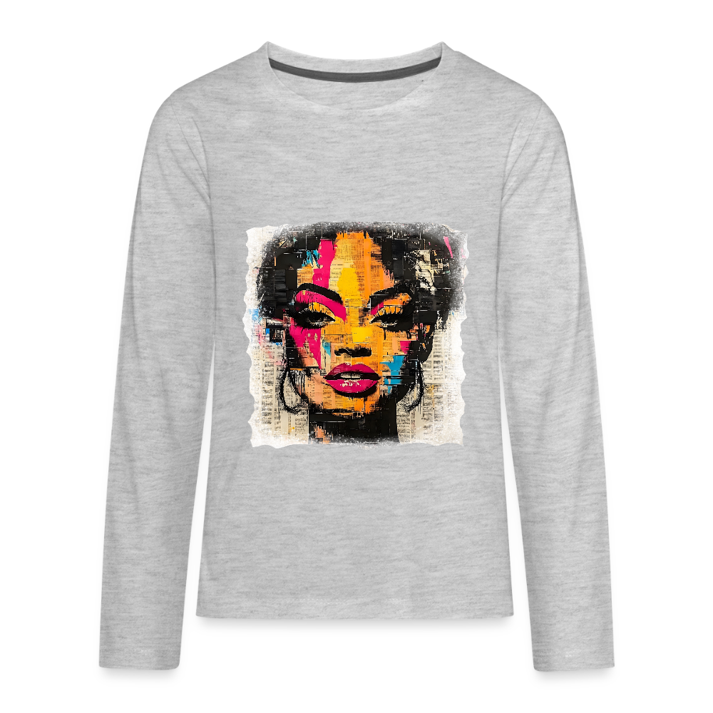 Pop Culture Woman 2 - Kids'  Long Sleeve T-Shirt - heather gray