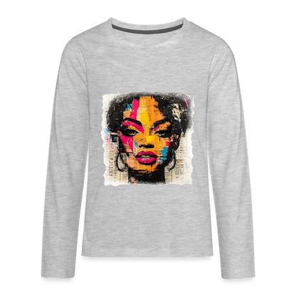 Pop Culture Woman 2 - Kids'  Long Sleeve T-Shirt - heather gray