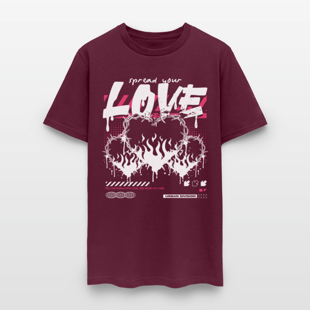 Heart on fire - Men's T-Shirt - burgundy