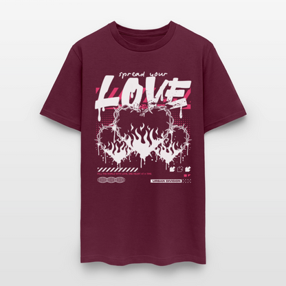 Heart on fire - Men's T-Shirt - burgundy