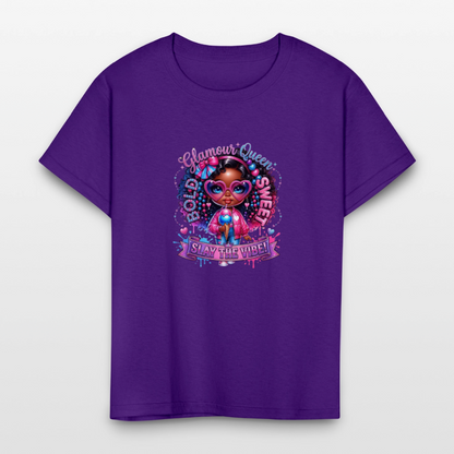 Black Girl Power - Bold and Sweet Kids' T-Shirt - purple
