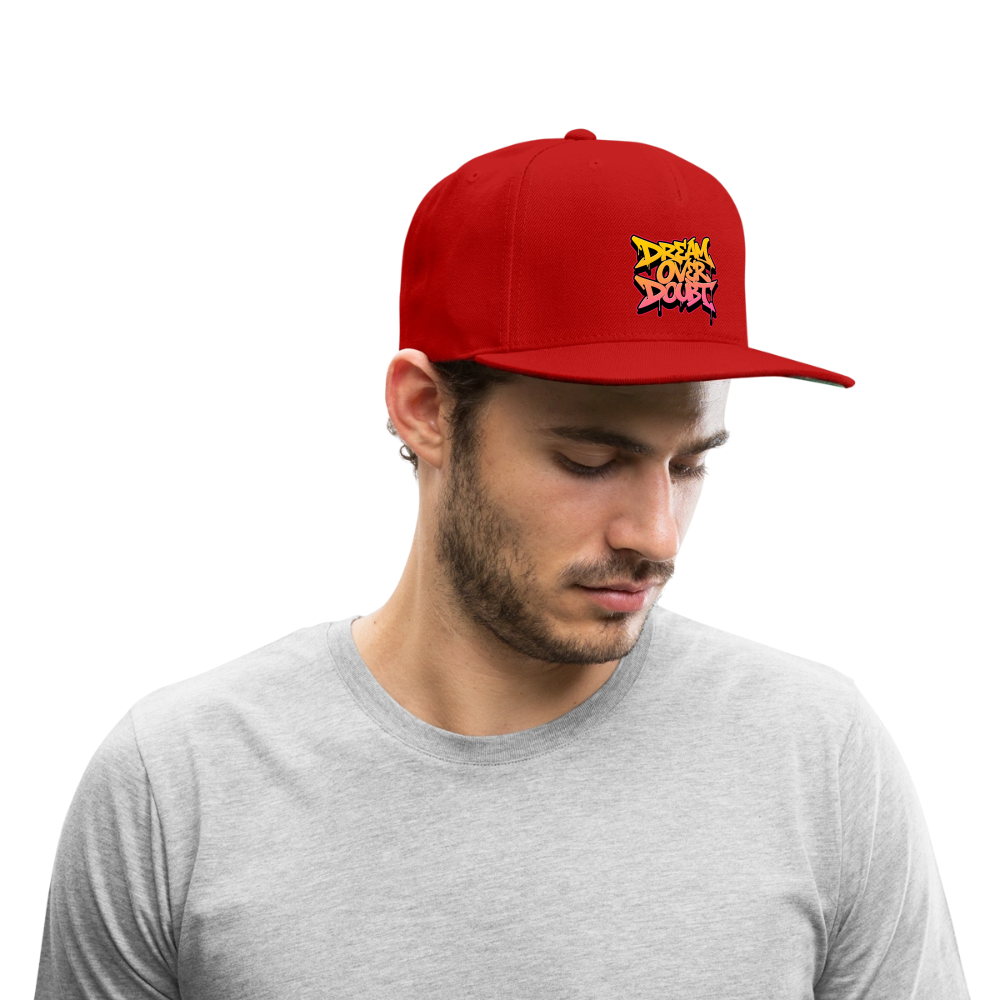 Dream Over Doubt - Graffiti Snapback Baseball Cap - red