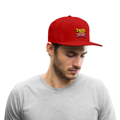 Dream Over Doubt - Graffiti Snapback Baseball Cap - red