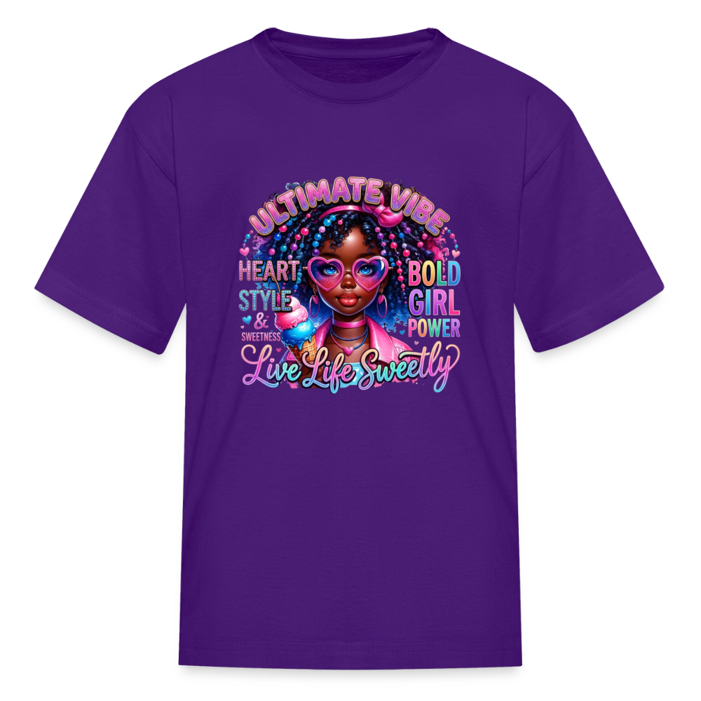Black Girl Power - Ultimate Vibes Kids' T-Shirt - purple