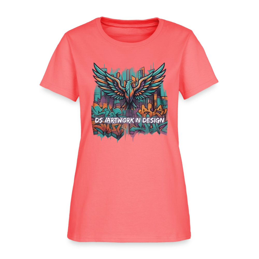Graffiti Eagle - Women's T-Shirt - coral
