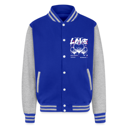Heart of Fire - Letterman Jacket - royal/heather grey