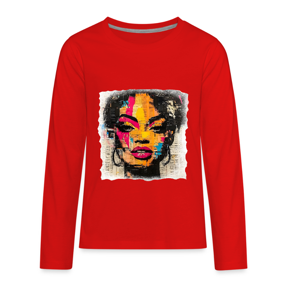 Pop Culture Woman 2 - Kids'  Long Sleeve T-Shirt - red