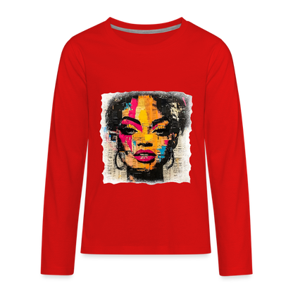 Pop Culture Woman 2 - Kids'  Long Sleeve T-Shirt - red