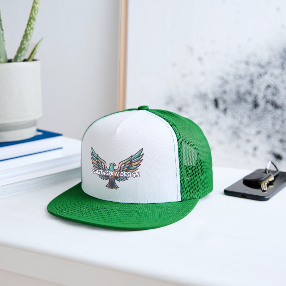 Graffiti Eagle - Trucker Hat - white/kelly green