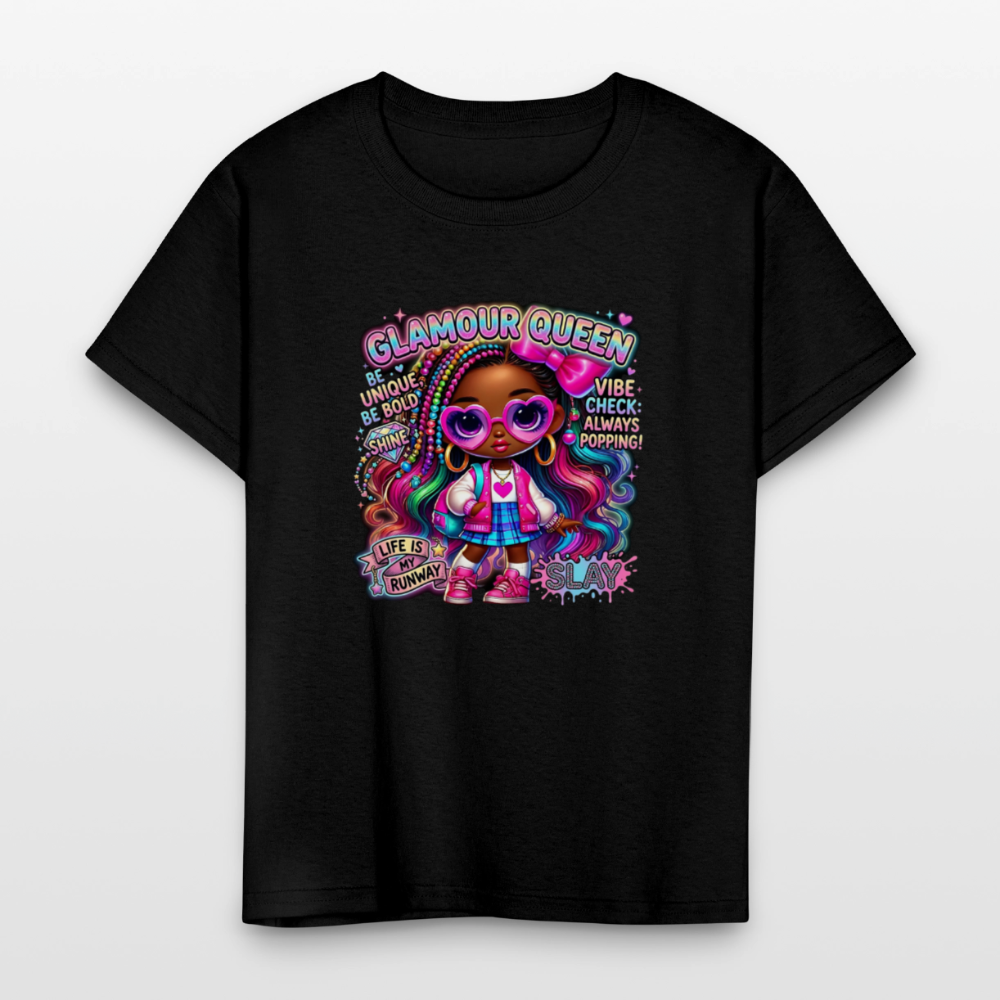 Black Girl Power - Glamour Queen Kids' T-Shirt - black