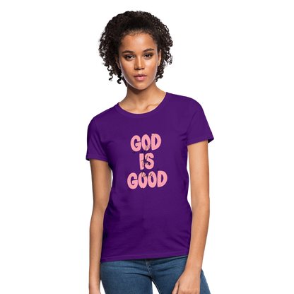 God is Good - Bold Pink -Women's Short Sleeve T-Shirt - purple