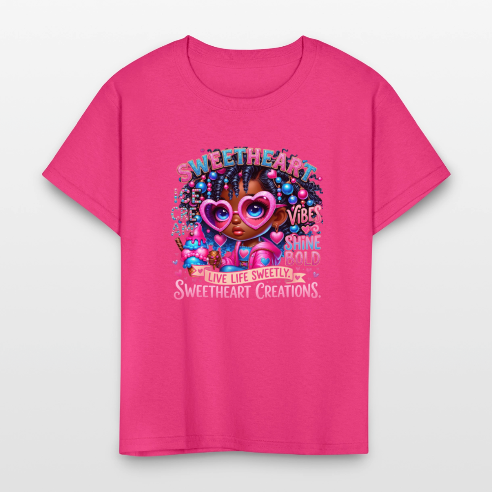 Black Girl Power - Sweetheart Kids' T-Shirt - fuchsia