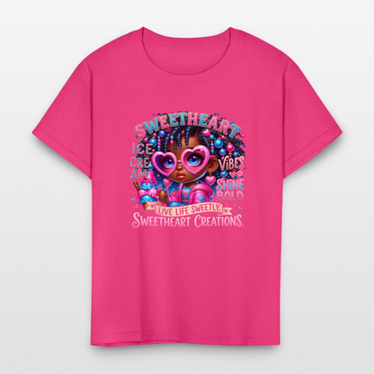 Black Girl Power - Sweetheart Kids' T-Shirt - fuchsia