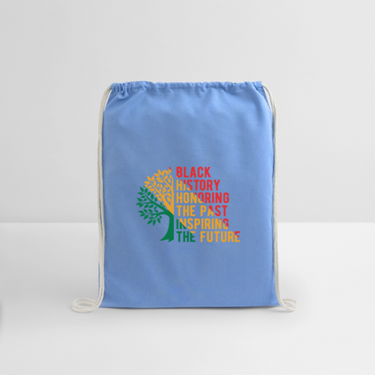 Black History - Cotton Drawstring Bag - carolina blue
