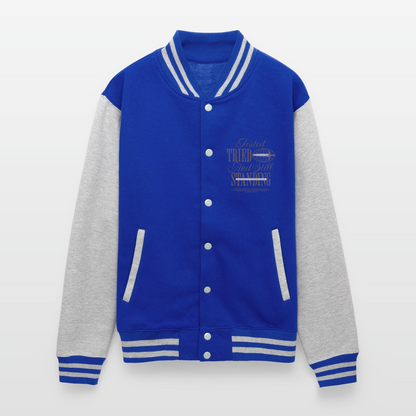 Still Standing - Letterman Jacket - royal/heather grey