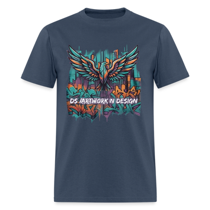 Graffiti Eagle - Men's T-Shirt -  blue dusk