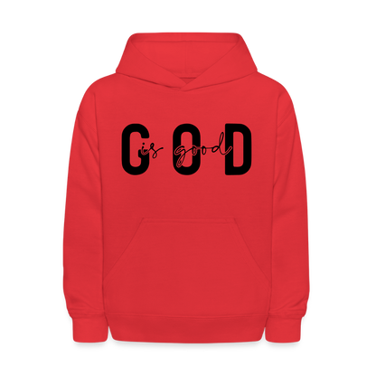 God is Good - kids hoodie - red