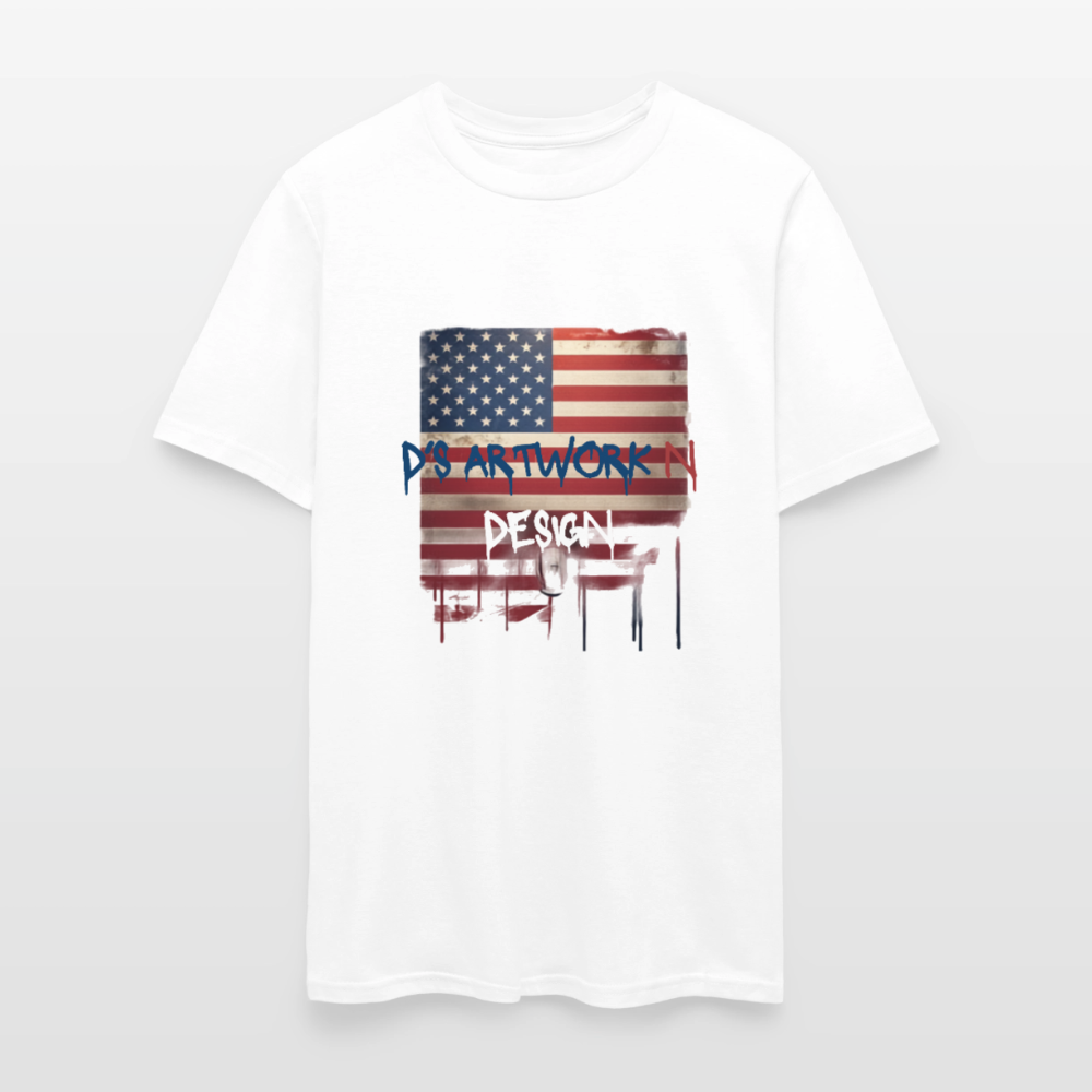 USA Drip Flag - Men's T-Shirt - white