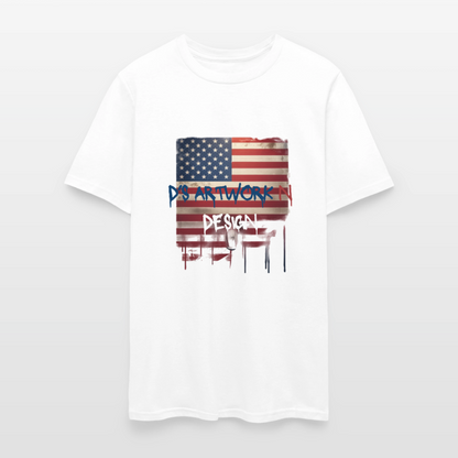 USA Drip Flag - Men's T-Shirt - white
