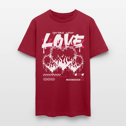Heart on fire - Men's T-Shirt - dark red