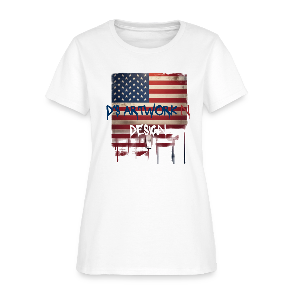 USA Flag Drip - Women's T-Shirt - white
