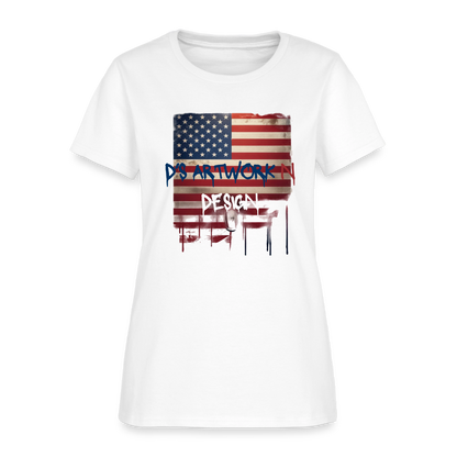 USA Flag Drip - Women's T-Shirt - white