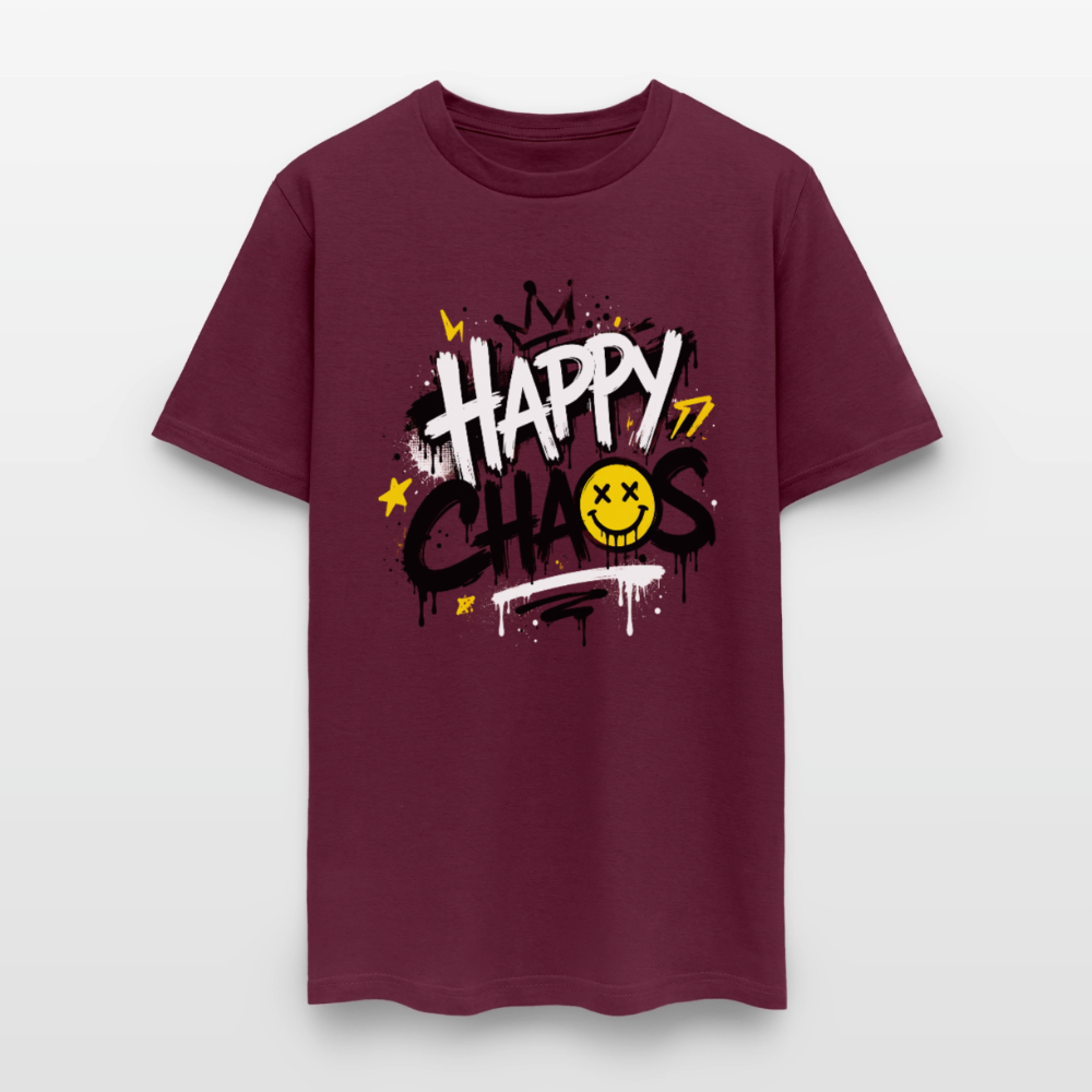 Happy Chaos - Graffiti Men's T-Shirt - burgundy