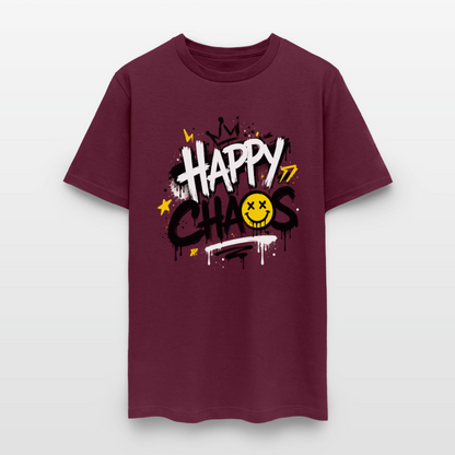 Happy Chaos - Graffiti Men's T-Shirt - burgundy
