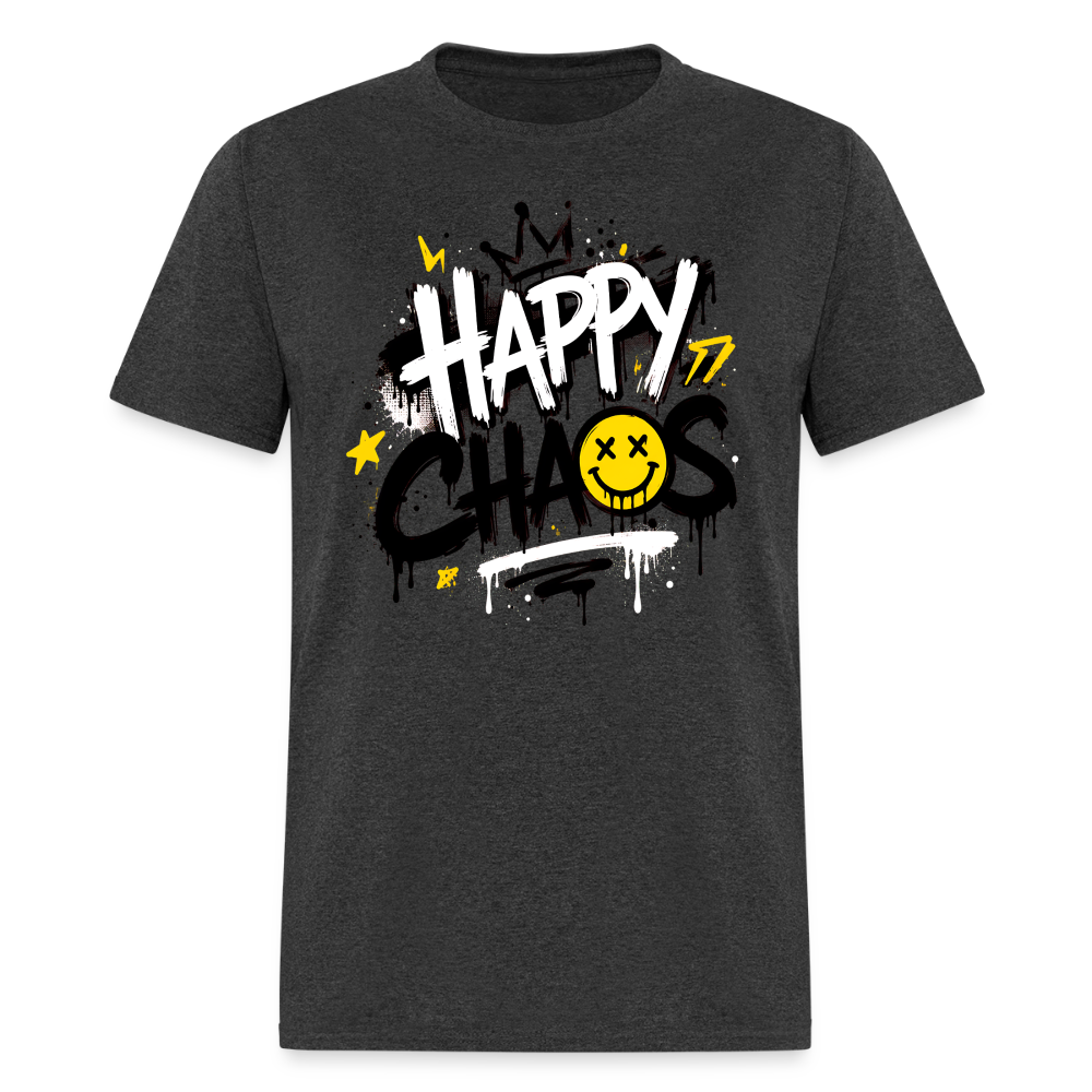 Happy Chaos - Graffiti Men's T-Shirt - heather black