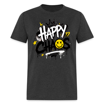 Happy Chaos - Graffiti Men's T-Shirt - heather black