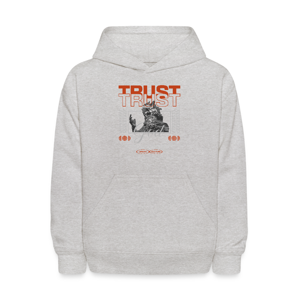 Trust God - Kids' Hoodie - heather gray