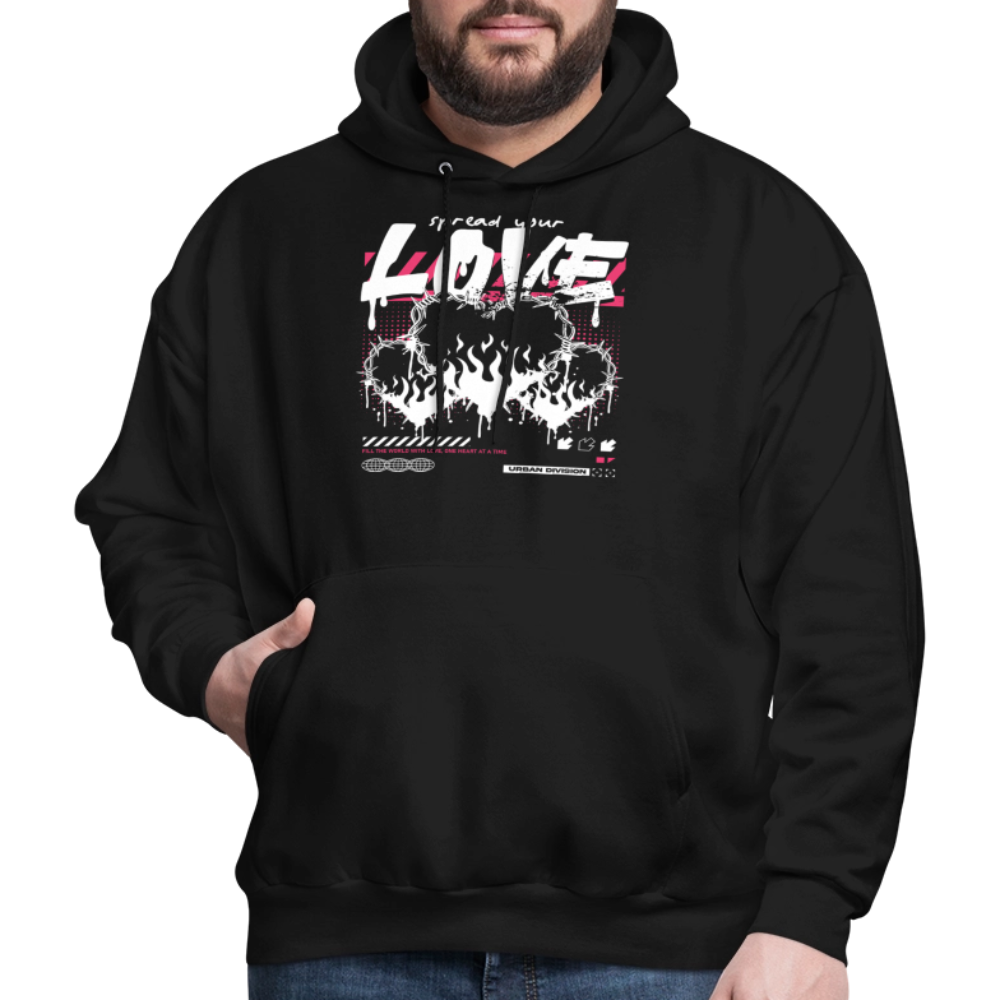 Heart of fire - Men's Hoodie - black
