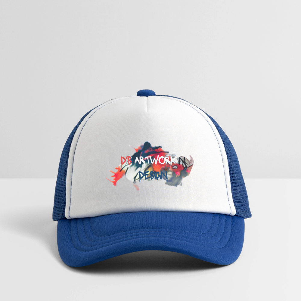 Spray Paint - DS Kid's Trucker Cap - white/royal blue